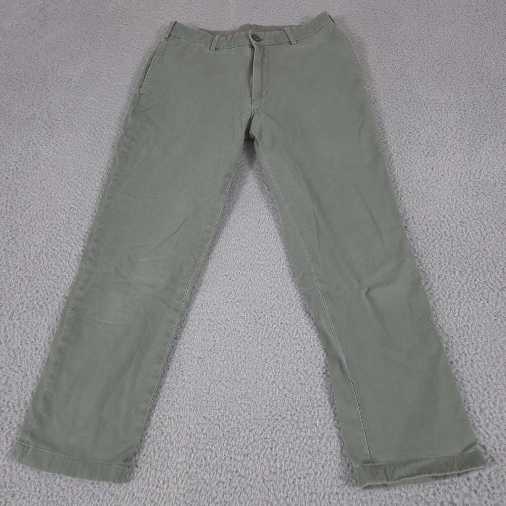 Uniqlo Pants Mens S 27x30" Green Smart Ankle Straight Chino Stretch Drawstring